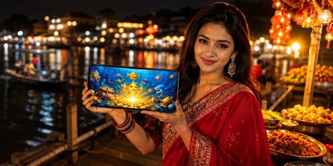 খুলনায় মোবাইলে ফিশিং গেম খেলছেন একজন ব্যবহারকারী