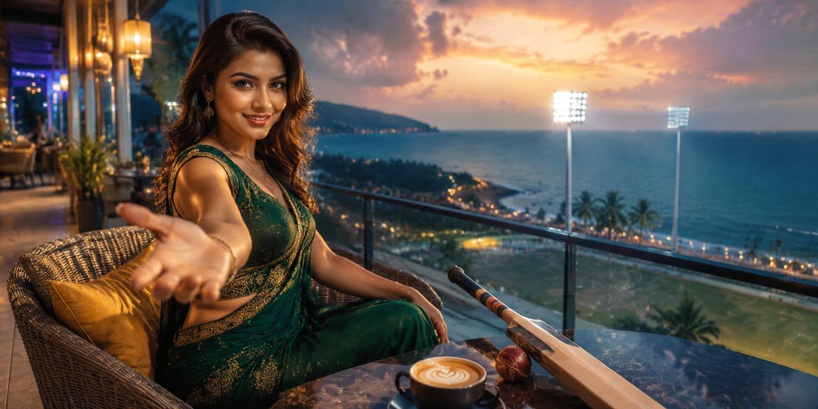 সেন্ট মার্টিন সৈকতের পটভূমিতে ক্রিকেট বেটিং উপভোগ করছেন একজন বাংলাদেশি খেলোয়াড়